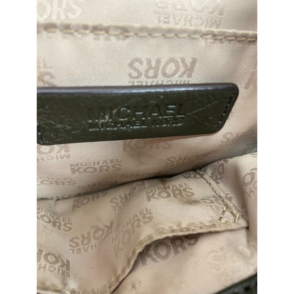 MICHAEL KORS GREEN SUEDE LEATHER SATCHEL CROSSBODY BAG 14 X 11 - Picture 5 of 5